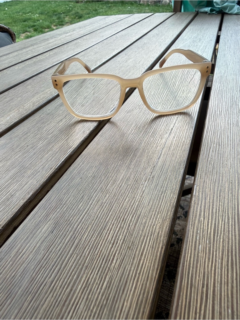 Max Studio Blue Light Reader Glasses +2.50 Fawn Beige Square Frames